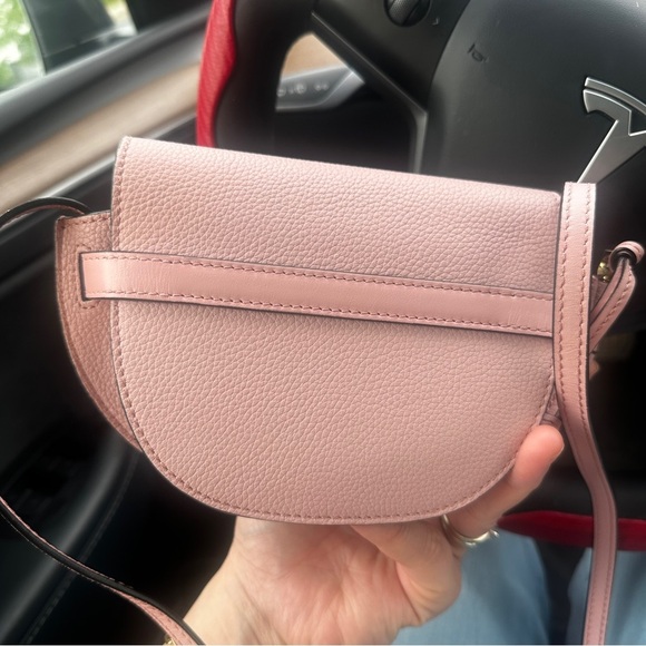 LOEWE 
Grained Calfskin Mini Gate Crossbody Bag Pastel Pink - Picture 10 of 10